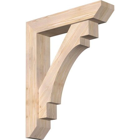 Ekena Millwork Merced Slat Smooth Bracket w/ Offset Brace, Douglas Fir, 7 1/2"W x 36"D x 44"H BKT0806X36X44MRC06SDF